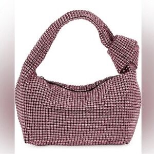 Olga Berg Polly Crystal Clutch Shoulder Bag, Pink, NWT